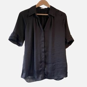 Club Monaco | Navy Button Up Blouse | small